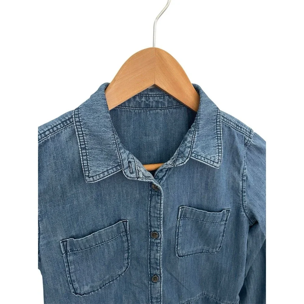 Gap Girls XL (12) Soft Denim/Chambray Button Down Pocket Fall Dress
